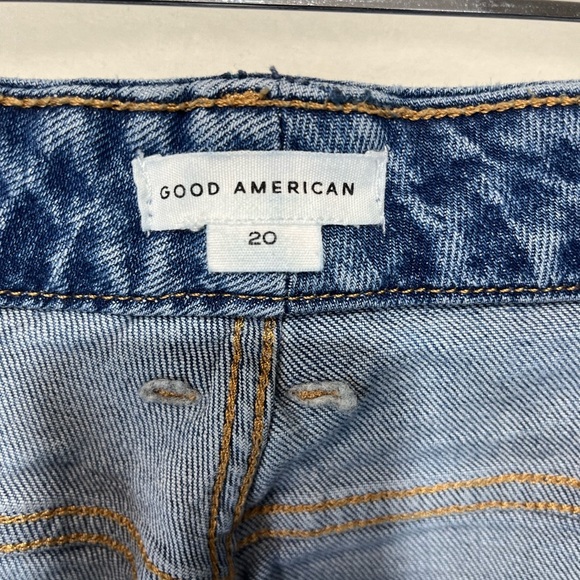Good American The Weekender Cuffed Jeans High Waist Medium Wash Plus Size 20 - Picture 9 of 10